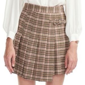 Maje Pleated Plaid Mini Skirt - Eu 38/us 6